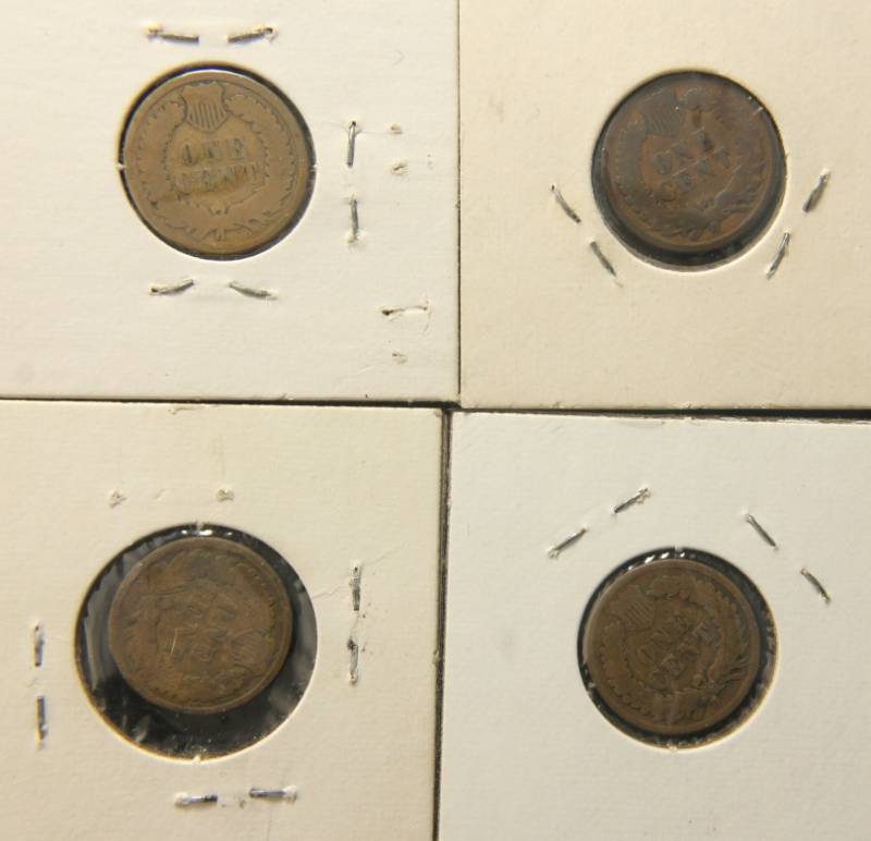(4) INDIAN HEAD CENTS 1880 1890 1891 1897