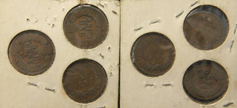 (6) INDIAN HEAD CENTS 1901 1902 1903 1905 1906 1907 (GOOD)