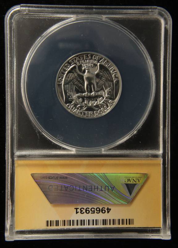 1958 PROOF WASHINGTON SILVER QUARTER PF67 ANACS HIGH GRADE PROOF COIN