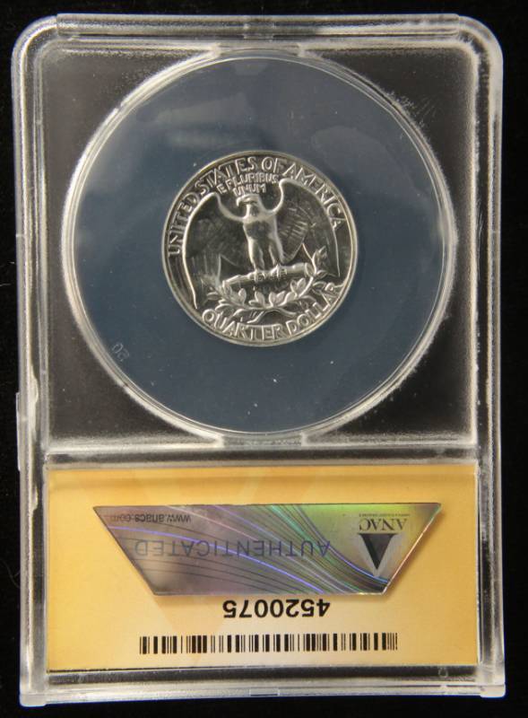 1961 PROOF WASHINGTON SILVER QUARTER PF67 ANACS HIGH GRADE PROOF COIN