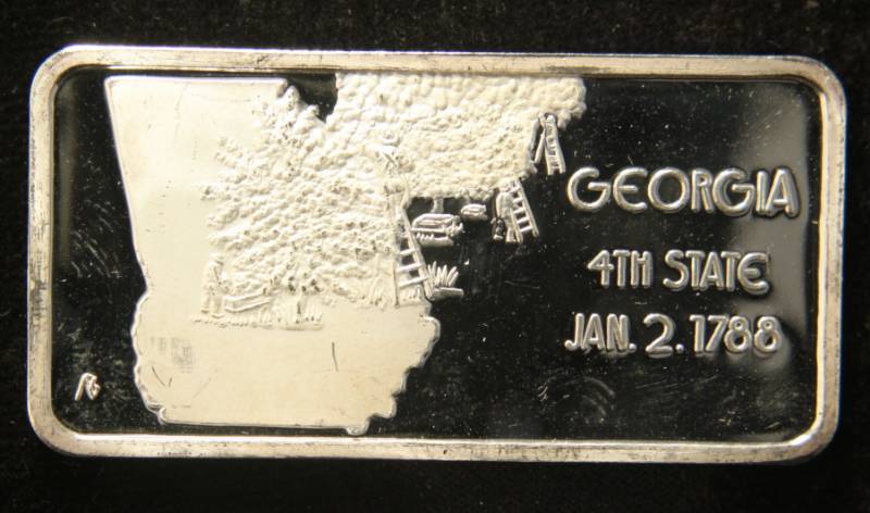 1 TROY OZ. .999 FINE SILVER BAR 50 STATES SERIES GEORGIA