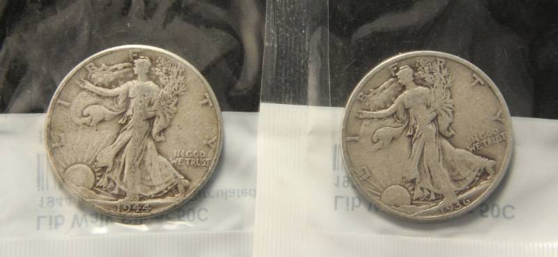 (2) WALKING LIBERTY HALF DOLLARS 1936-S & 1944