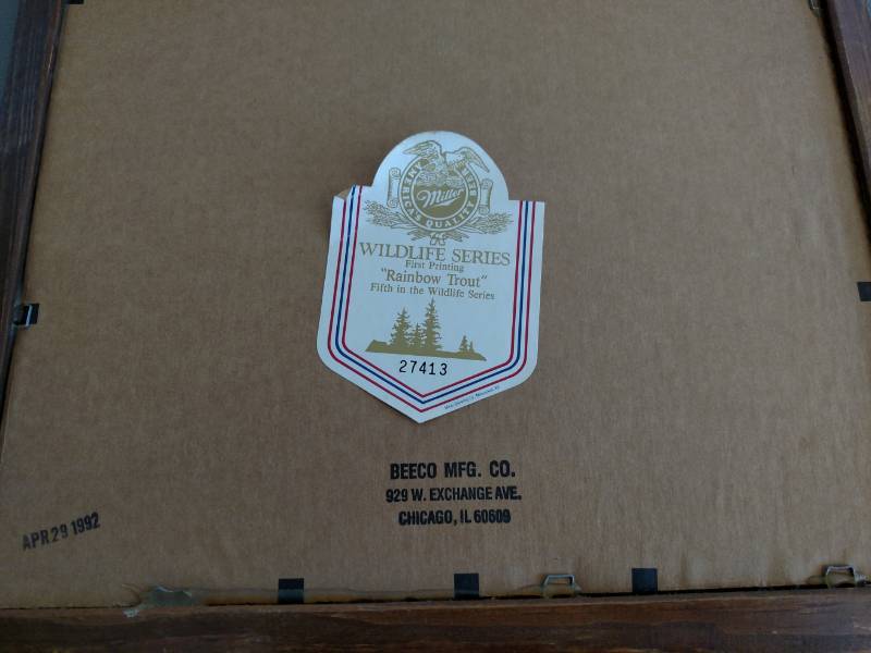 lot 102 image: Miller High Life Rainbow Trout Minn...