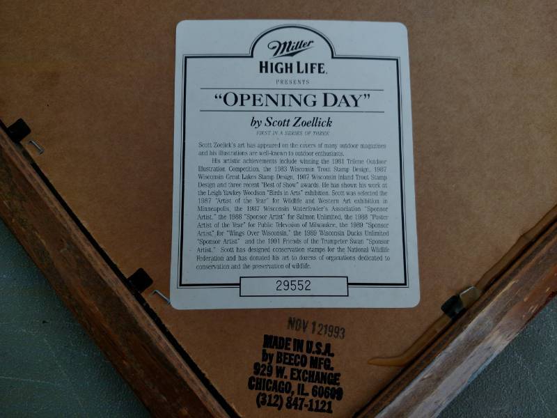 lot 104 image: Miller High Life Opening Day Mirror...