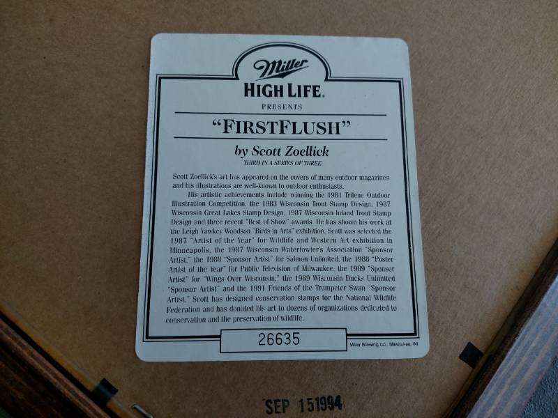 lot 105 image: Miller High Life First Flush Mirror...