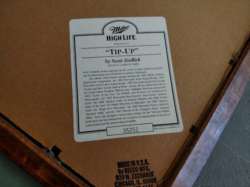 lot 106 image: Miller High Life Tip-Up Mirror, 26...