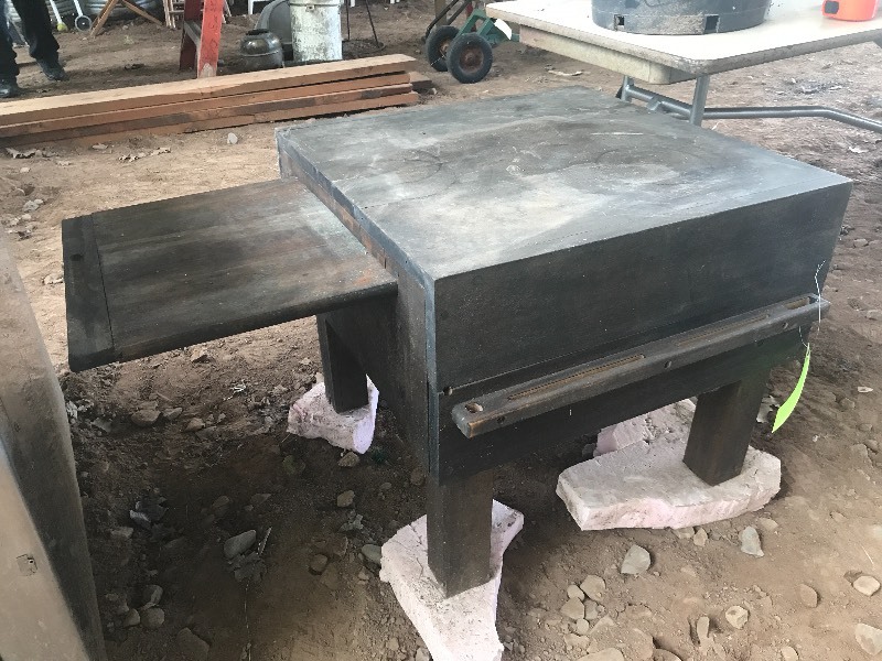 lot 37 image: BUTCHER BLOCK TABLE