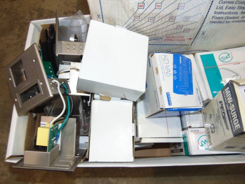lot 61 image: Electrical Outlet Accessory Lot And Data Phone Hookup Supplies