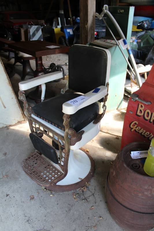 lot 70 image: Emil J. Paidar Co. Cast Iron Barber Chair