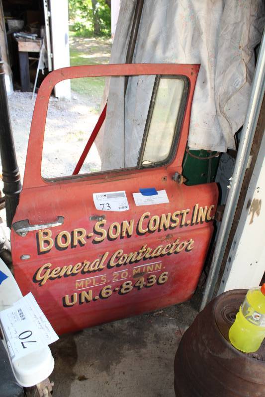 lot 73 image: 1960s Truck Door w Bor-Son Const. Inc. Livery
