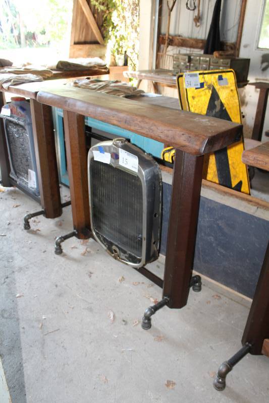 lot 15 image: Ford Model-A Radiator Steam Punk Custom Side Table