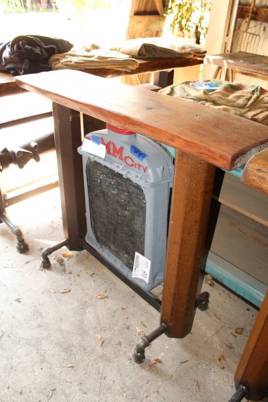 lot 16 image: 1930s Minneapolis Moline Twin City Tractor Radiator Custom Side Table