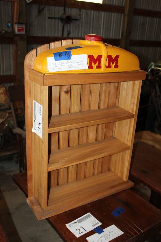 lot 25 image: Minneapolis Moline Tractor Cast Iron Grill Shelving Unit