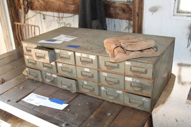 lot 48 image: 15-Drawer Metal Parts Organizer Cabinet