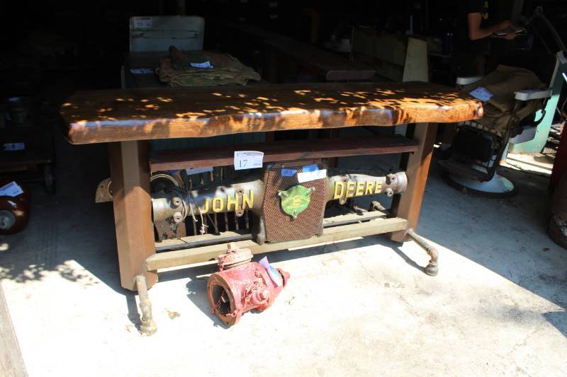 lot 17 image: 1930s John Deere Bar Steam Punk Custom Table