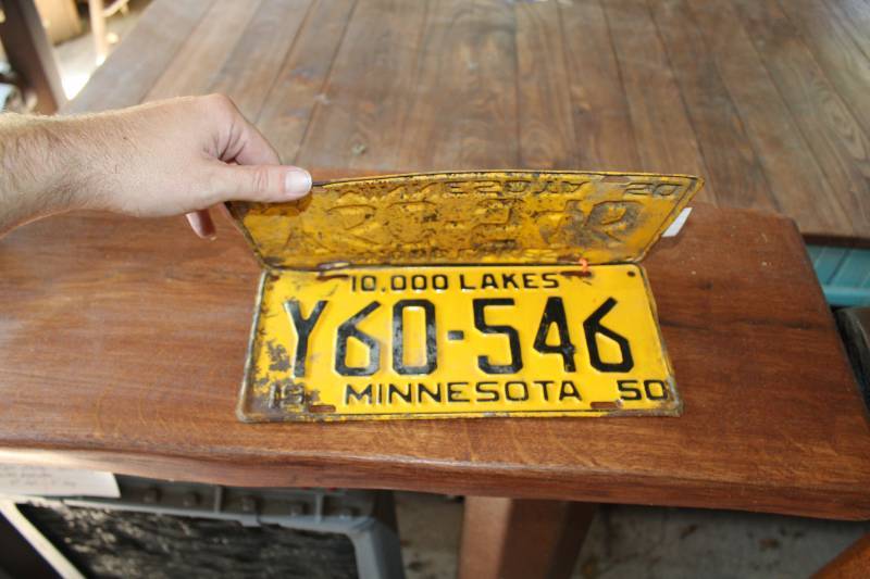 lot 78 image: A Pair of 1950 Minnesota License Plate Number Y60546