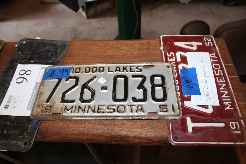 lot 87 image: A Pair of 1951 Minnesota License Plate Number 726038