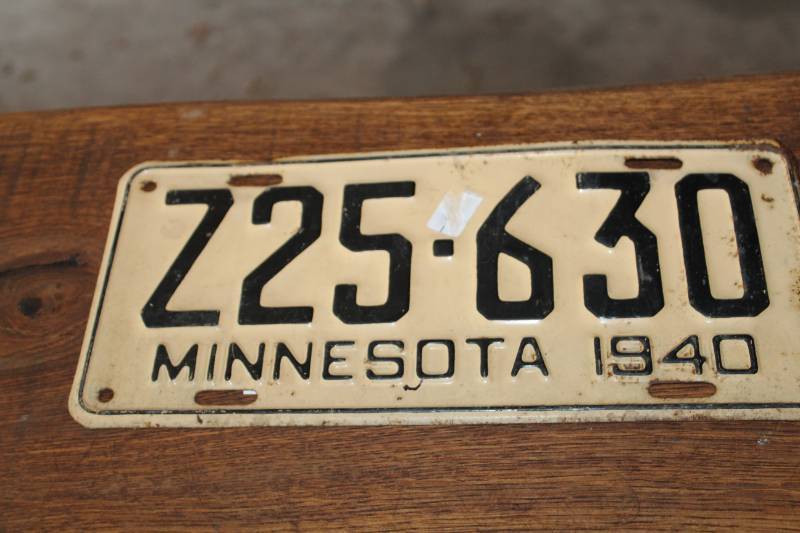 lot 84 image: A Pair of 1940 Minnesota License Plate Number Z25630