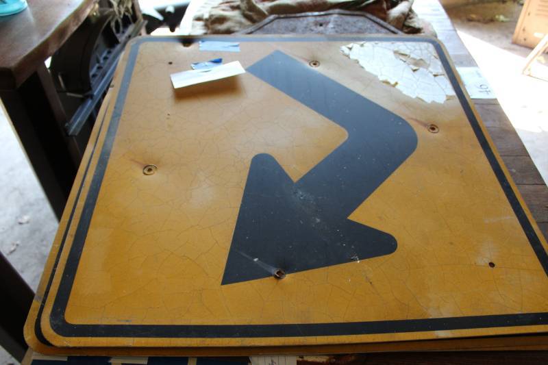 lot 40 image: Sharp Curve Street Sign