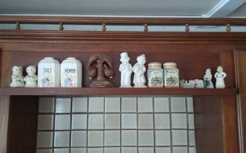 lot 14 image: Vintage Salt & Pepper Shakers, Assorted Candles & Candle Holder