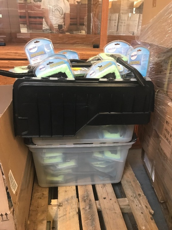 2 BINS FULL OF WINDSHIELD CLEANING WANDS