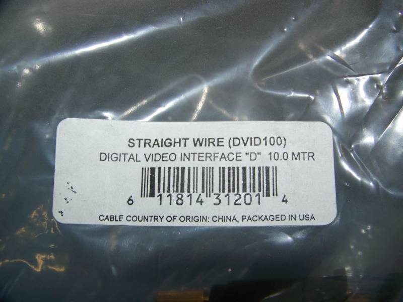 Straight Wire, DVI-D (DVID) Cables - NEW in packaging