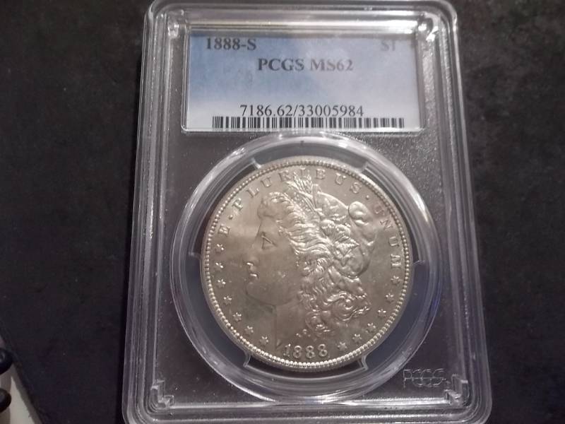 lot 9 image: 1888 S Morgan Silver Dollar
