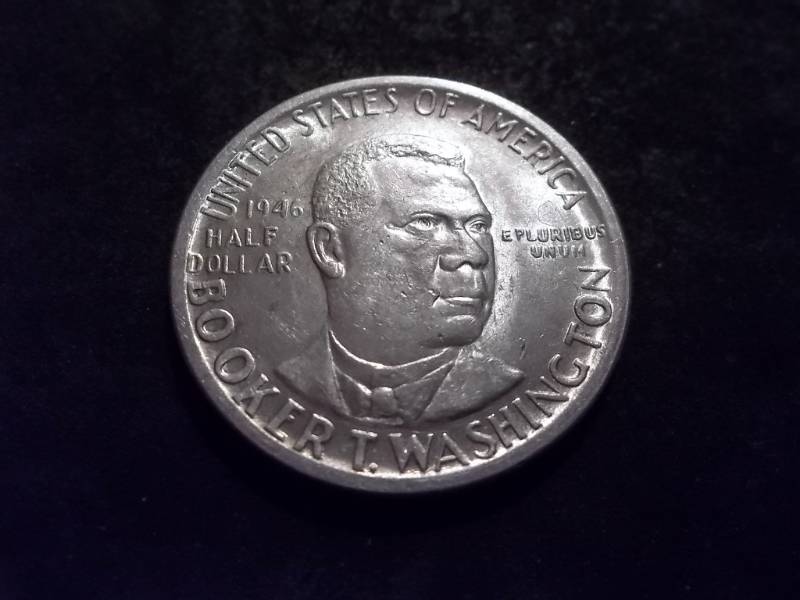 lot 41 image: 1946 Booker T. Washington Silver Half Dollar Commemorative