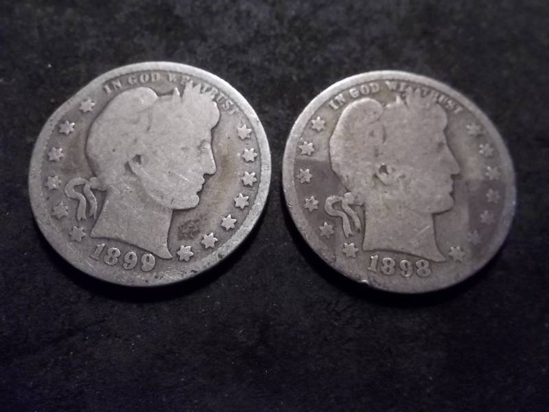 lot 59 image: 1898, 1899 Barber Quarters