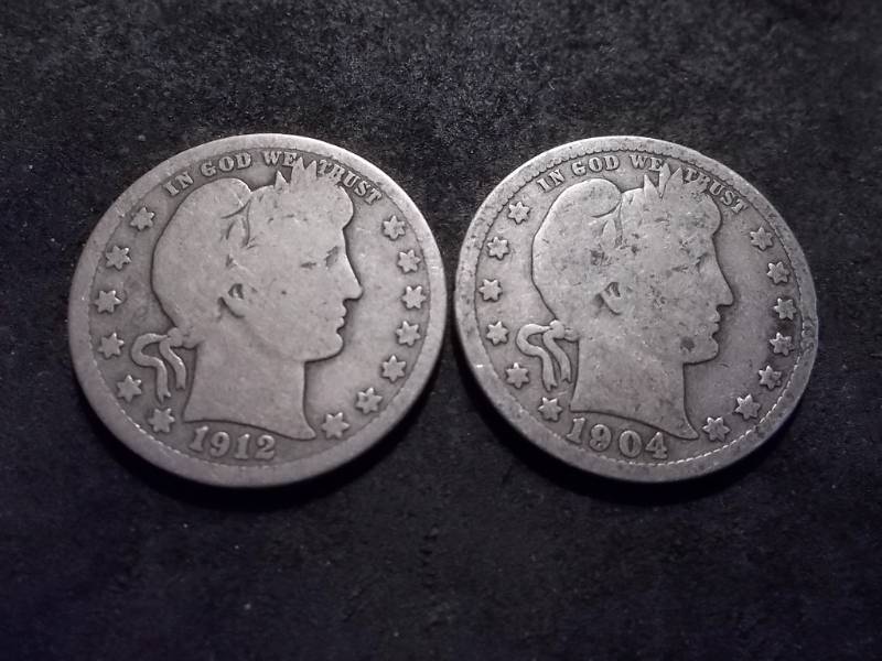 lot 60 image: 1904, 1912 Barber Quarters