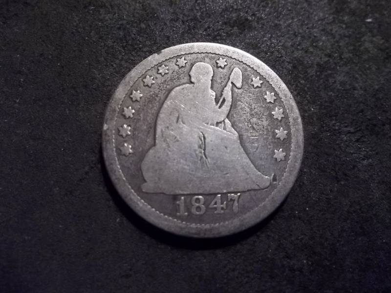 lot 61 image: 1847 Seated Liberty Quarter