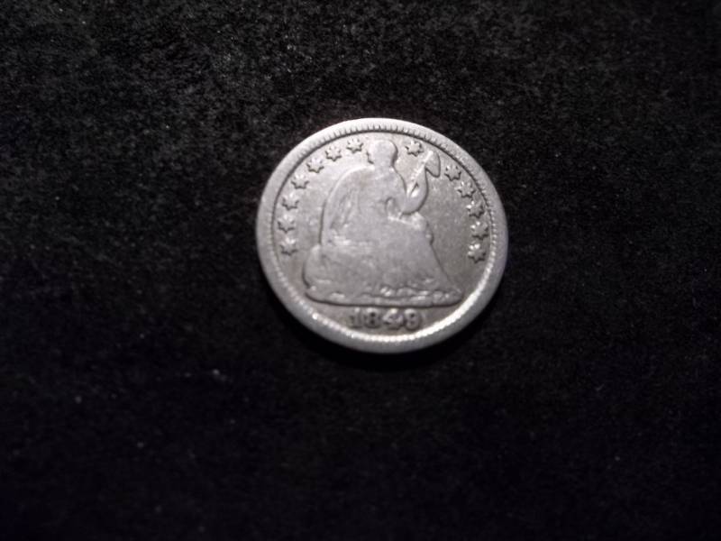 lot 83 image: 1849 Seated Liberty Half Dime