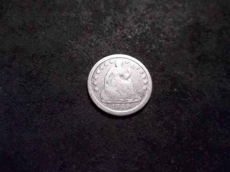 lot 88 image: 1849 Seated Liberty Half Dime