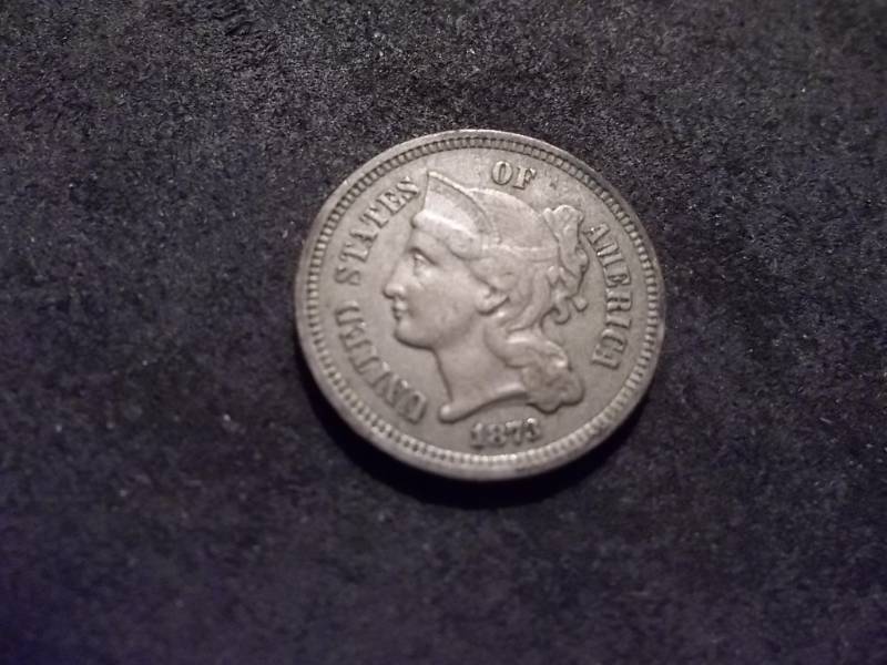 lot 90 image: 1873 3-Cent Piece