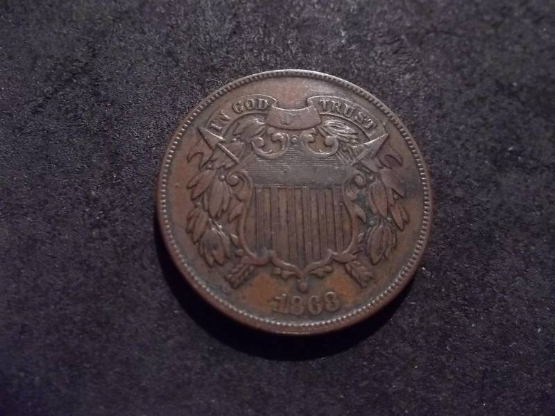 lot 93 image: 1868 2-Cent Piece