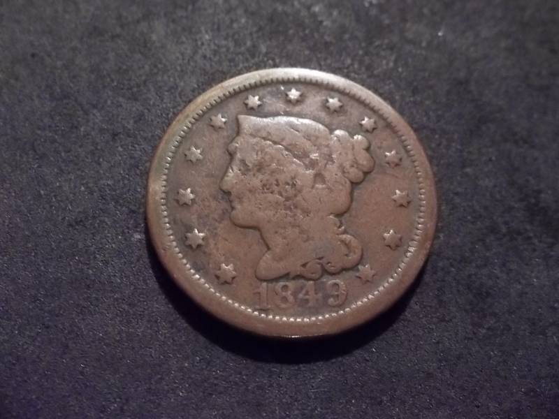 lot 100 image: 1849 Large Cent