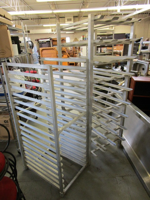 lot 407 image: 2 STAINLESS STEEL BAKING SHEET RACKS