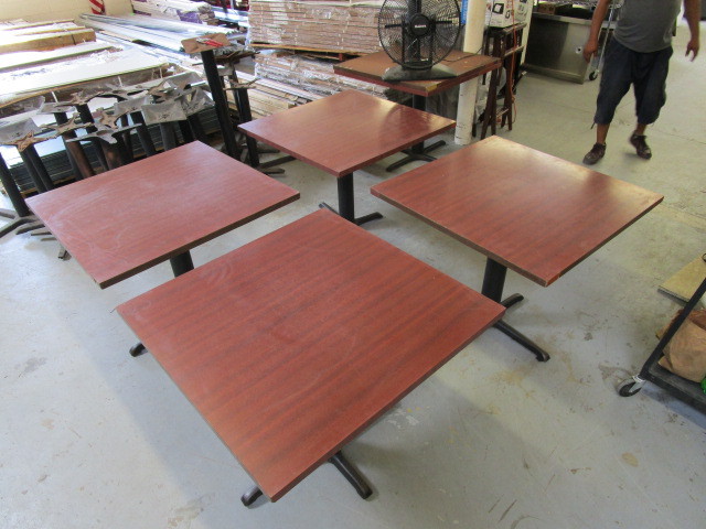 lot 429 image: SET OF 4 WOODEN DINING TABLES