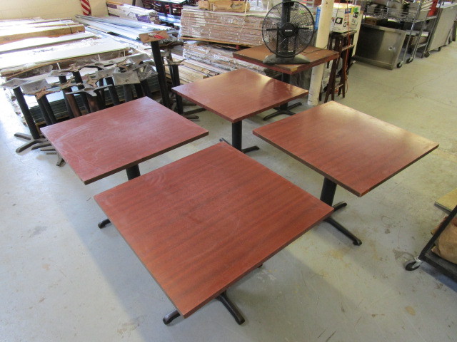 lot 430 image: SET OF 4 WOODEN DINING TABLES