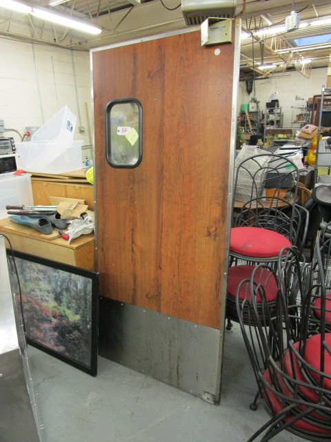 lot 451 image: GRANITE TOP SINK AND SWINGING RESTAURANT DOOR