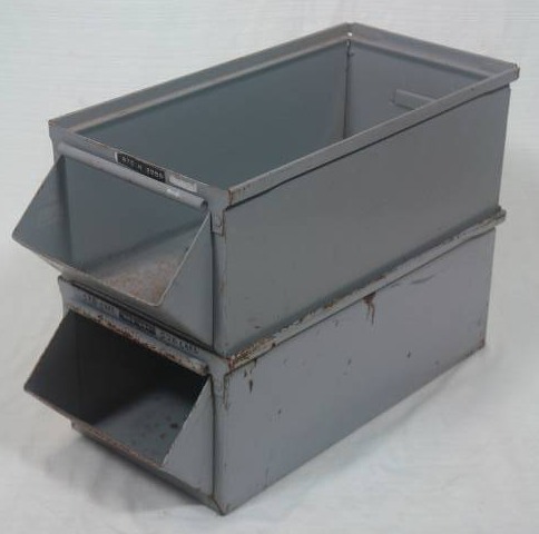 lot 68 image: Two Stackable Metal Bins
