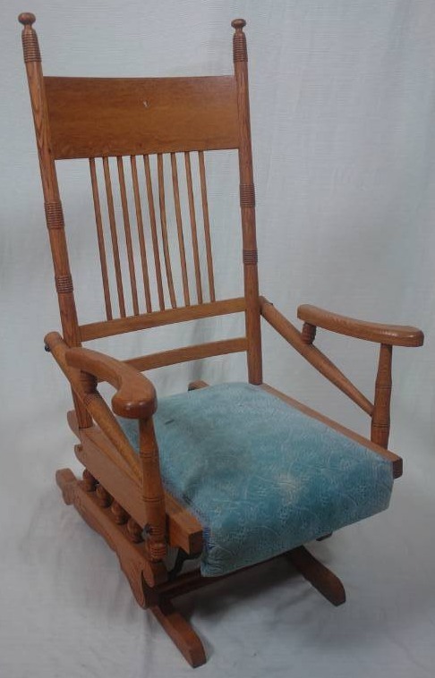 lot 75 image: Two Antique Wood Glider Rockers