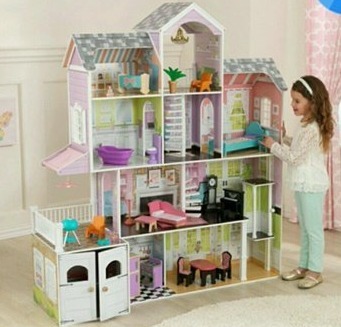 lot 8 image: Kid Kraft Grand Estate Doll House, Retail $149.99