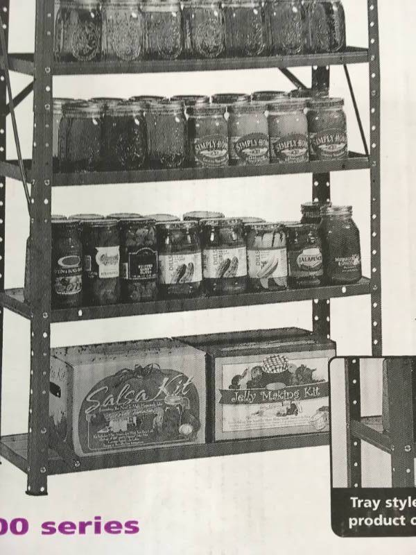 lot 10 image: Edsal 60 in. H x 30 in. W x 12 in. D Steel Canning Shelving Unit in Gray not used