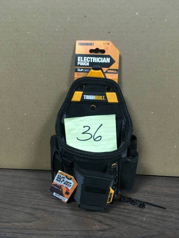 lot 36 image: ToughBuilt Small Electrician Toolbelt Pouch not used