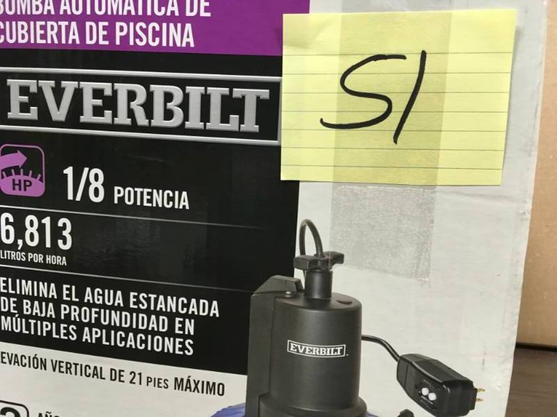 lot 51 image: Everbilt 18 HP Automatic Pool Cover Pump Flow Rate 1800 GPH UT08804 in good conditions