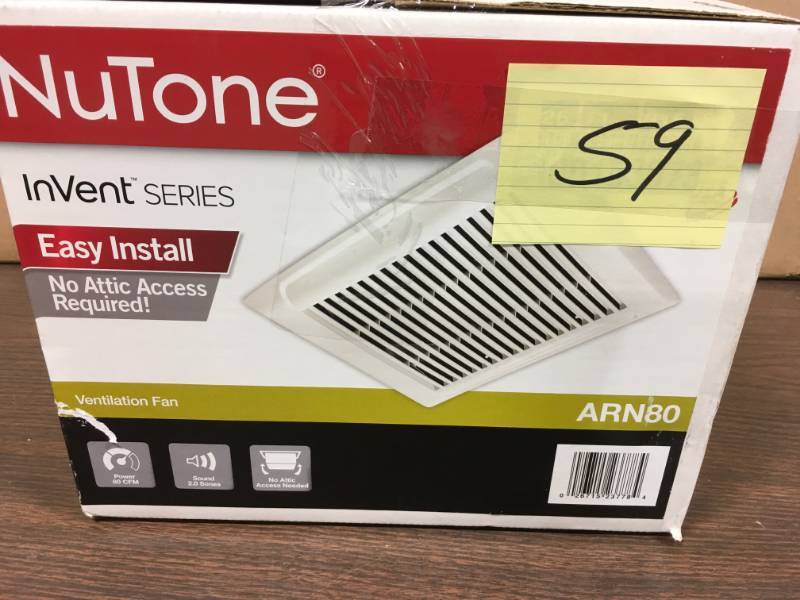 lot 59 image: NUTONE InVent Series 80 CFM Ceiling Bathroom Exhaust Fan in good conditions