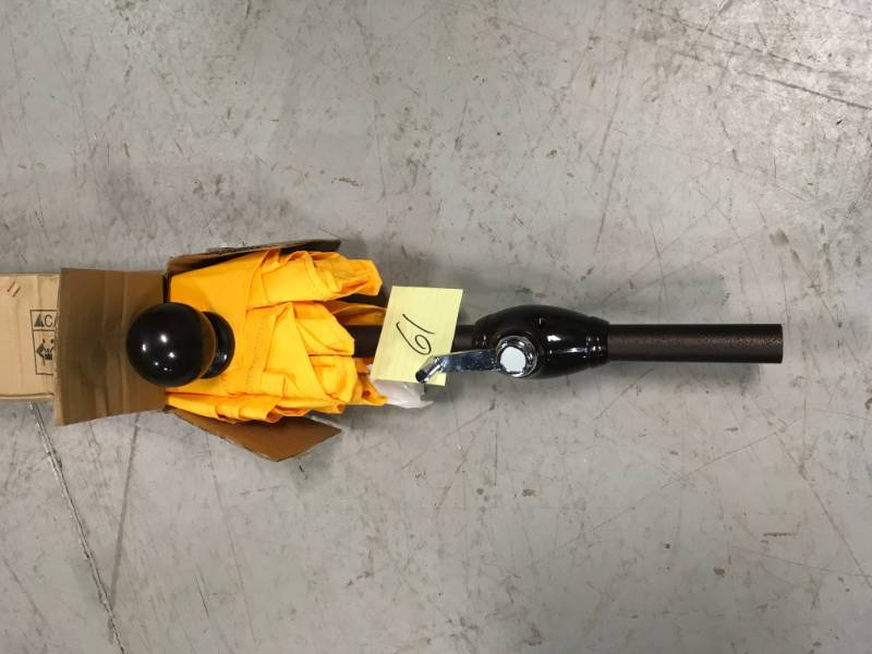 lot 61 image: 9 ft. Fiberglass Push Tilt Patio Umbrella in Yellow Polyester not used
