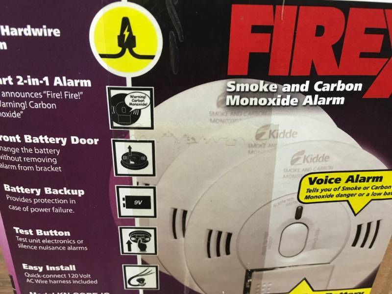 lot 67 image: FireX Hardwire Smoke and Carbon Monoxide Combination Detector with 9V Battery Backup and Voice Alarm (3-pack) not used