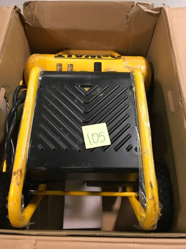 lot 105 image: DeWalt D55146 Compressor Wheel 200Psi 4-12G   Used in good working cond.